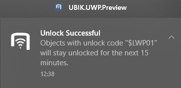 Unlock notification