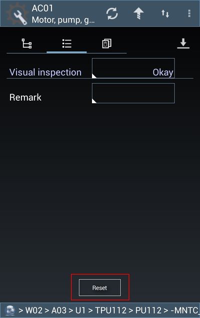 Click the Button to Reset a Task