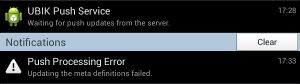 Error Notification for Conflict during Updating Meta Definitions
