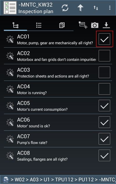 Click the Checkbox to Reset a Task